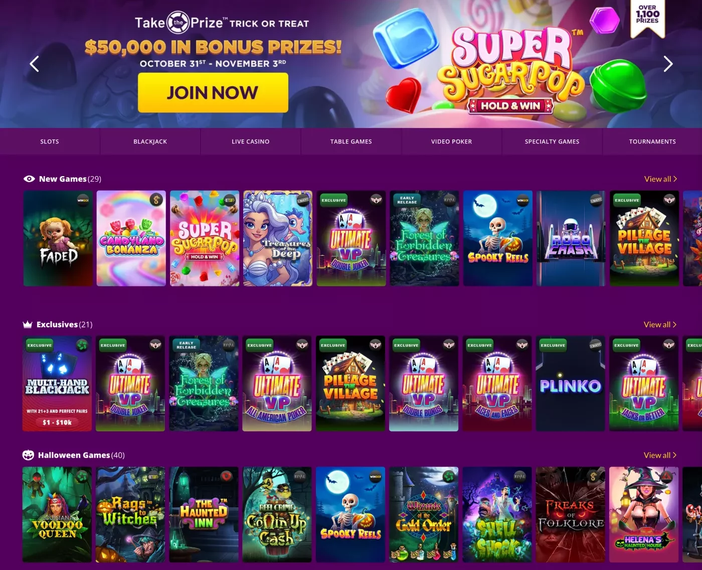 Banner Super Slots cassino para desktop